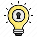 idea generation, business and finance, idea, light bulb, key, creative idea, padlock