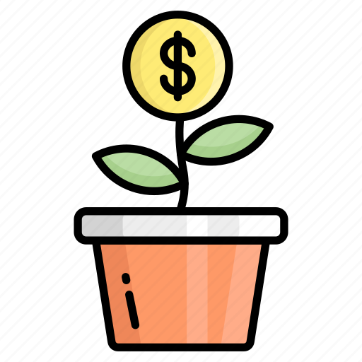 Money plant, return to investment, dollar, business, investment, plant pot, currency icon - Download on Iconfinder
