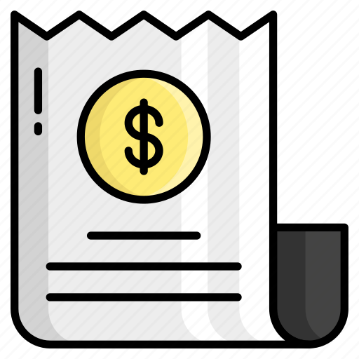 Invoice, paper financial, bill, receipt, voucher, statement, dollar icon - Download on Iconfinder