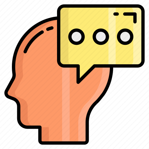 Dialogue, mind, inner, head, chat bubble, message, chat icon - Download on Iconfinder