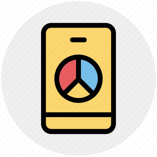 Mobile chart, mobile phone, mobile pie chart, pie, pie chart, smartphone icon - Download on Iconfinder