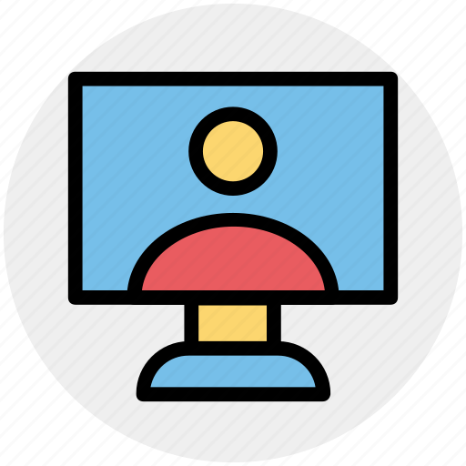 Internet, lcd, man, online chat, person, user, video chat icon - Download on Iconfinder