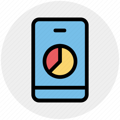 Mobile chart, mobile phone, mobile pie chart, pie, pie chat, smartphone icon - Download on Iconfinder
