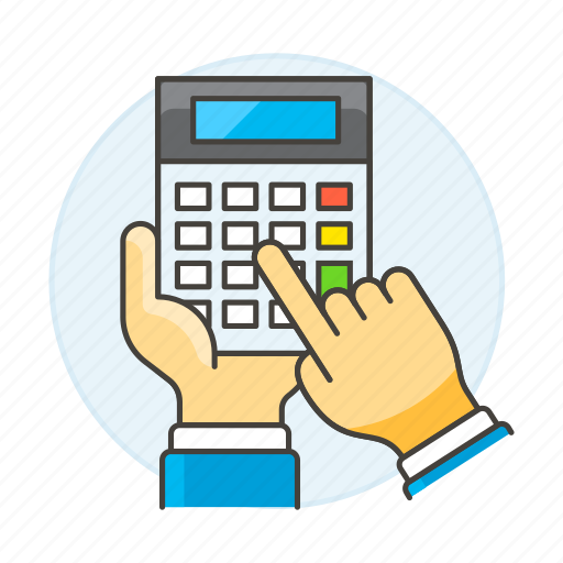 Accounting, business, calc, calculator, expenses, finance, hand icon - Download on Iconfinder