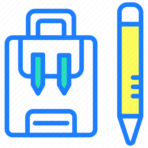Bag, education, pencil, school, study, travel icon - Download on Iconfinder