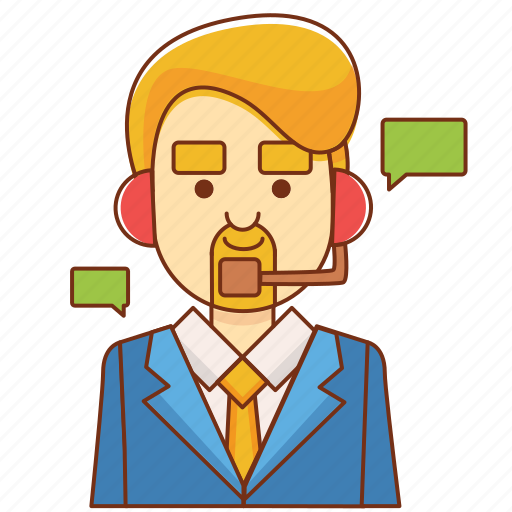Businessman, communication, consultant, contact, customer service, help, support icon - Download on Iconfinder