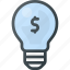 bulb, idea, light, lightbulb, money, solution 