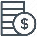 coin, currency, dollar, money icon