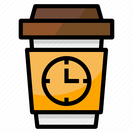 Clock, coffee, time, break, cup icon - Download on Iconfinder
