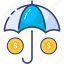 business icon, insurance, investments, money, protection, umbrella 