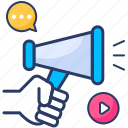 advertising icon, announcement, marketing, megaphone, notification, promotion
