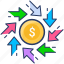 cash, coin, exchange, money, transfer icon 