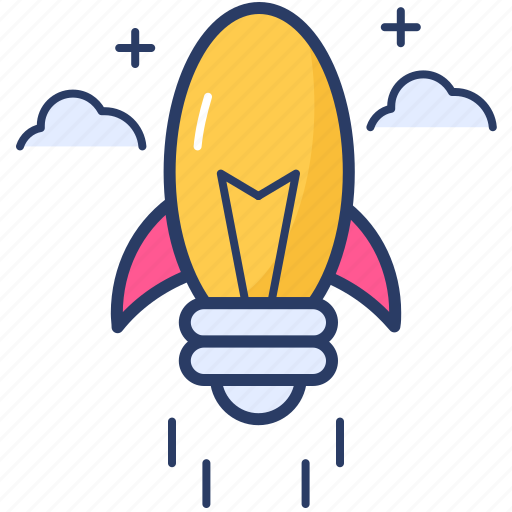 Creative, ideas, innovation, lamp icon, launching, rocket, start up icon - Download on Iconfinder