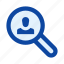 headhunter, hr, interface, magnifier, person, search, worker 