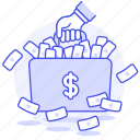 banknote, briefcase, business, cash, dollar, luggage, metaphors, money