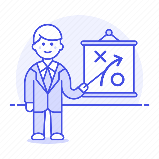 Man, presentation, business, tactic, businessman, path, report icon - Download on Iconfinder