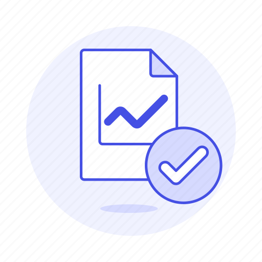 Analytics, business, chart, check, file, synced, verified icon - Download on Iconfinder