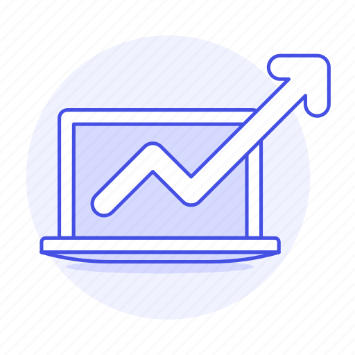 Analytics, arrow, business, green, growth, increasing, laptop icon - Download on Iconfinder