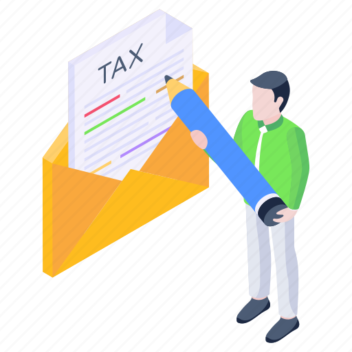 Tax email, tax mail, tax message, envelope, letter illustration - Download on Iconfinder