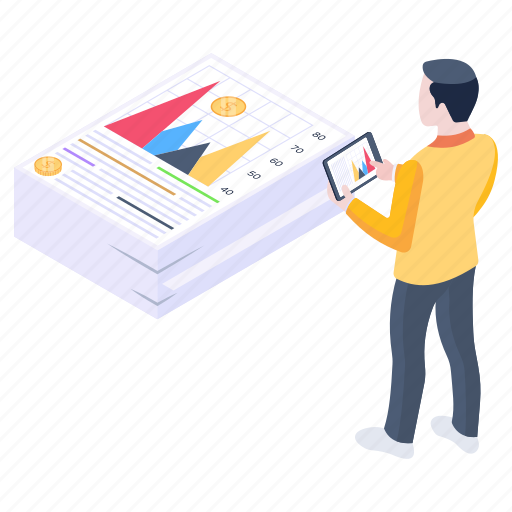 Business reports, business documents, business statistics, analytics, business assessments illustration - Download on Iconfinder