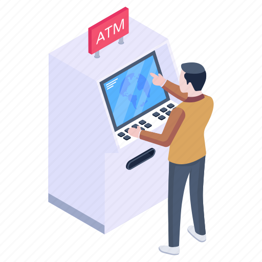 Atm, atm services, banking, automated teller, cash machine illustration - Download on Iconfinder