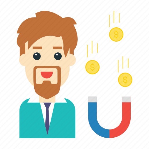 Activity, coins, employee, magnet, money icon - Download on Iconfinder