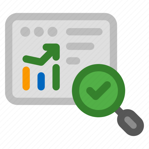 Analytics, graph, bar, chart, statistics, magnifying, glass icon - Download on Iconfinder
