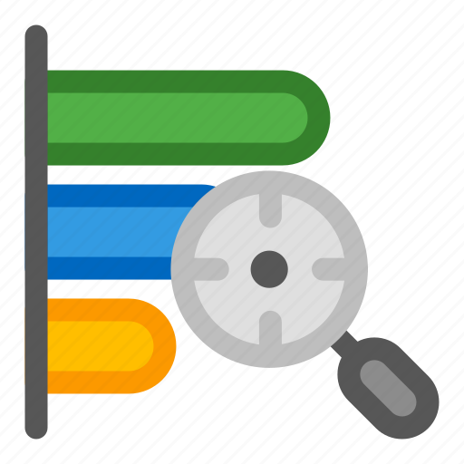 Analytics, graph, bar, chart, target, magnifying, glass icon - Download on Iconfinder