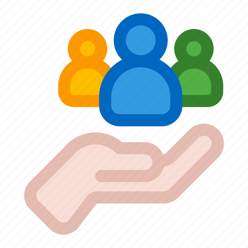 Hand, holding, employees, people, group, care icon - Download on Iconfinder