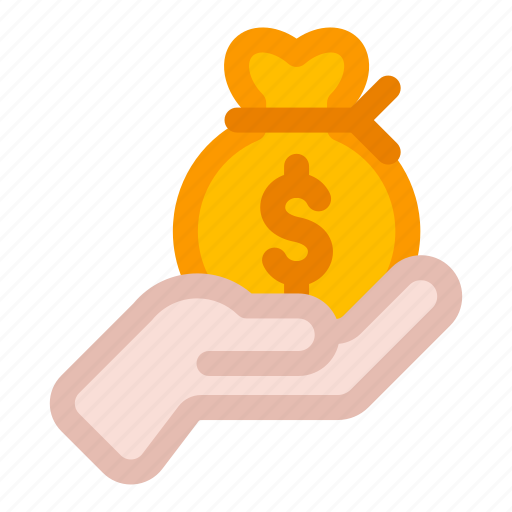 Hand, holding, money, bag, gesture, donation, give icon - Download on Iconfinder