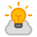 idea, cloud, light, bulb, creativity, creative