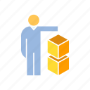 box, cube, person, present