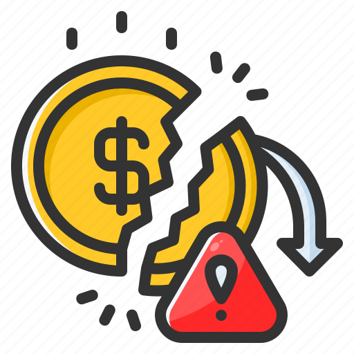 Decrease, inflasion, bankrupt, loss, currency, money icon - Download on Iconfinder
