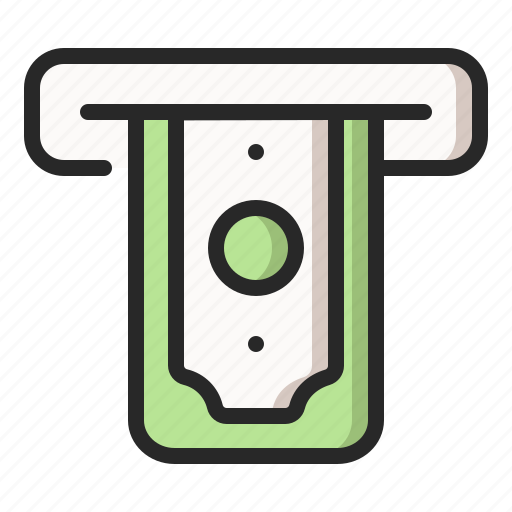 Atm, bill, cash, dollar, money, note, withdraw icon - Download on Iconfinder