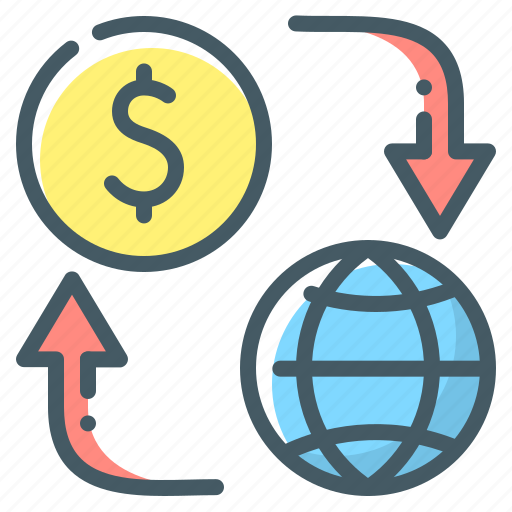 Finance, flow, money, turnover, globe icon - Download on Iconfinder