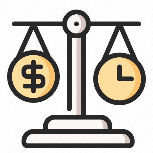 Analysis, balance, clock, money, salary, time, value icon - Download on Iconfinder