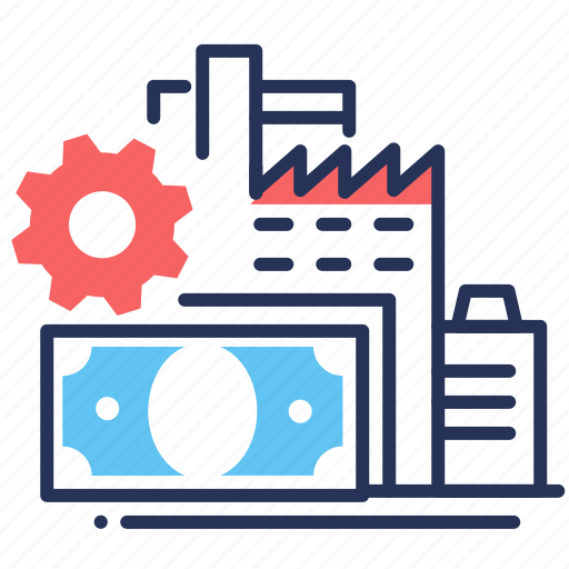 Building, factory, gear, money icon - Download on Iconfinder