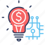 bulb, idea, innovation, profit 