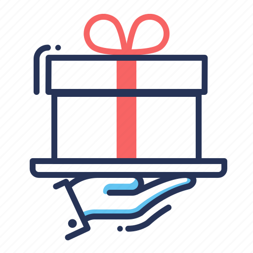 Bonus, gift box, giving, hand icon - Download on Iconfinder