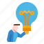 avatar, bulb, creativity, idea, light, worker 