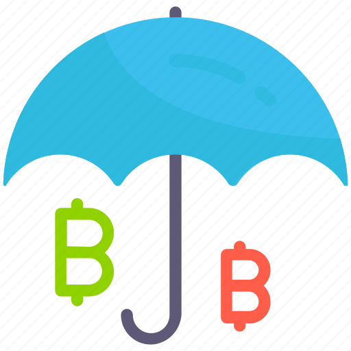 Insurance, protection, umbrella, funds protection, bitcoin, business icon - Download on Iconfinder
