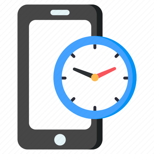 Mobile clock, mobile timer, mobile alarm, smartphone clock, phone clock icon - Download on Iconfinder