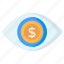 financial eye, dollar eye, business eye, financial vision, financial monitoring 