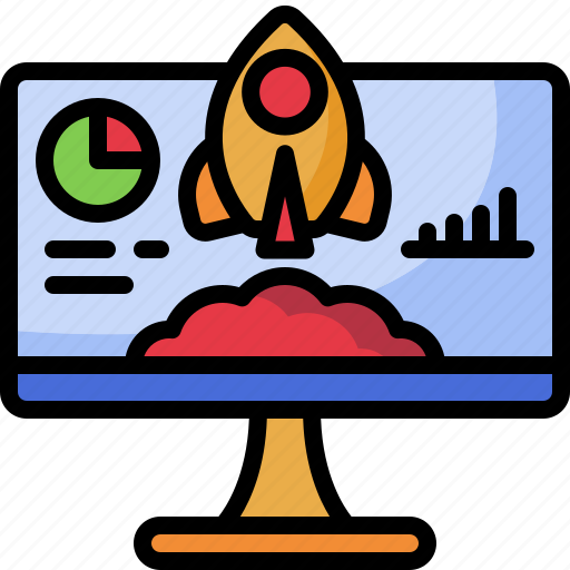 Startup, screen, computer, rocket, ship, spring, swing icon - Download on Iconfinder