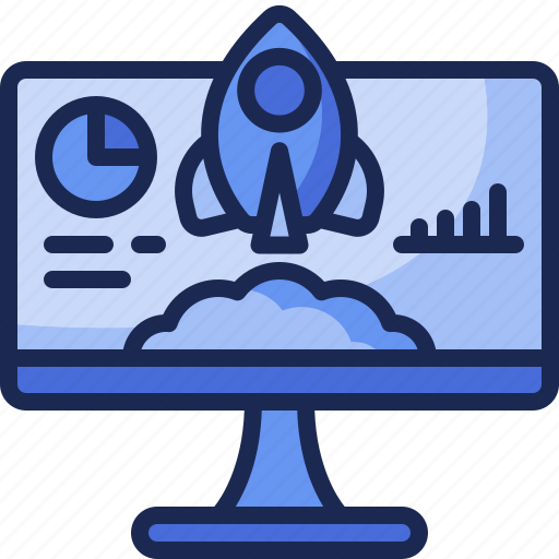 Startup, screen, computer, rocket, ship, spring, swing icon - Download on Iconfinder