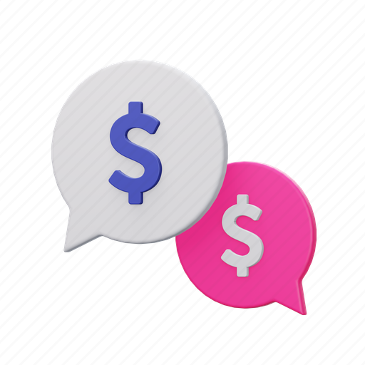 Finance, chat, dollar, financial, chatting, money 3D illustration - Download on Iconfinder