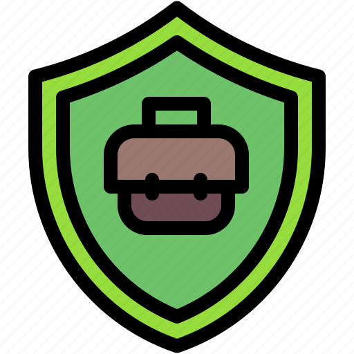 Shield, work, insurance, safe, safety, briefcase icon - Download on Iconfinder