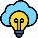 solution, idea, create, cloud, marketing, light, bulb