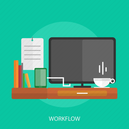 Book, coffee, monitor, phone, workflow, workspace icon - Download on Iconfinder