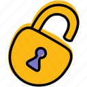 padlock, password, security, unlock, access